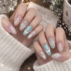 Embossed White Christmas Nail Stickers - Snowflake & Tree Design