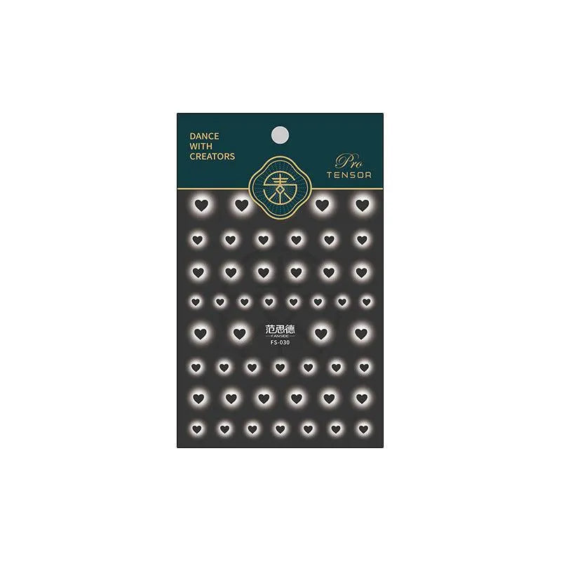 Hollow Butterfly Heart Design Nail Art Stickers Adhesive Slider Sticker Decals FS030