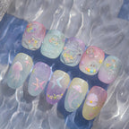 Fairy Ocean 5D Nail Stickers – Dreamy Jellyfish, Shells & Magic Charms