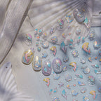 Fairy Ocean 5D Nail Stickers – Dreamy Jellyfish, Shells & Magic Charms