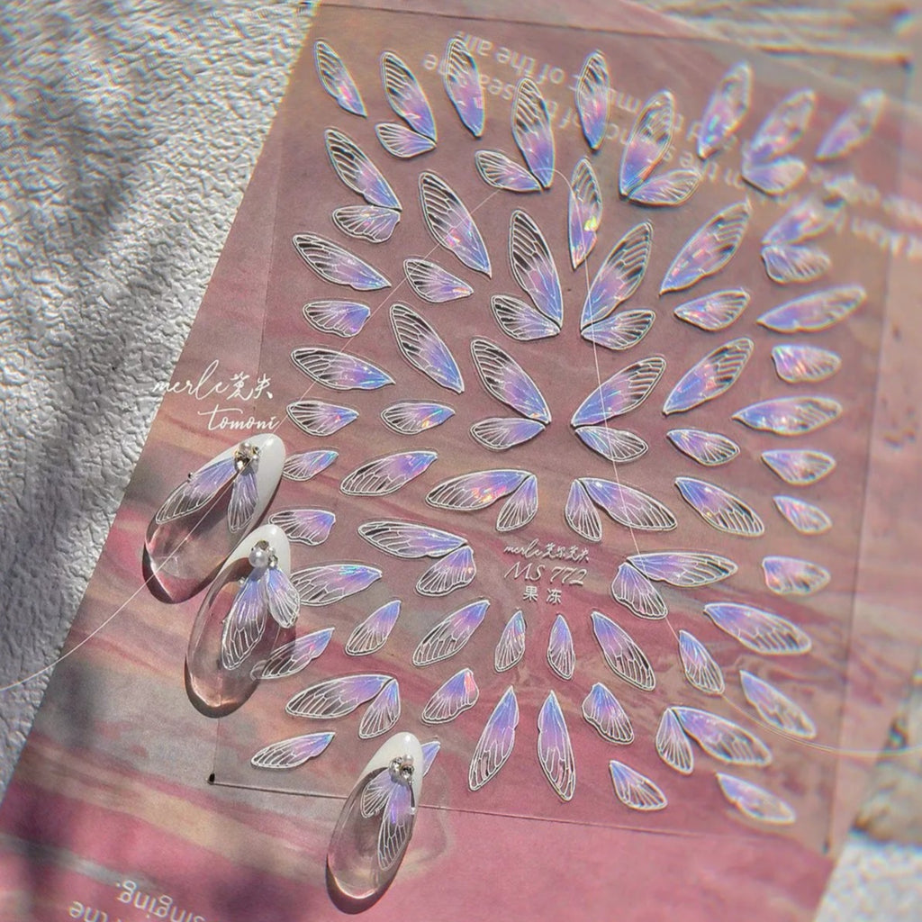 Fairy Wing Nail Stickers – Holographic 5D Butterfly Nail Decals 