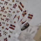 Fall Tortoiseshell Nail Stickers - Y2K Cross & Leopard Print Decals 6057