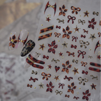 Fall Tortoiseshell Nail Stickers - Y2K Cross & Leopard Print Decals 6057
