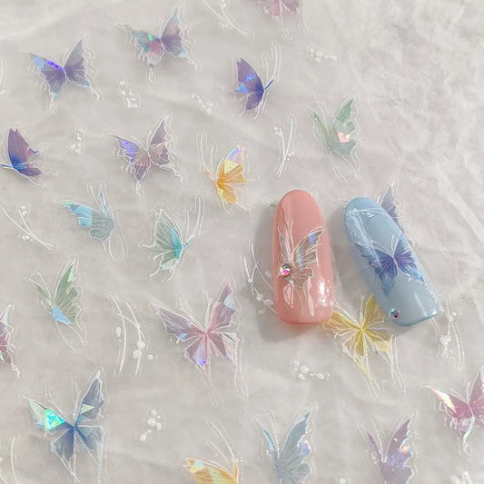 Fantasy Butterfly Nail Art Stickers 3D Adhesive Butterfly Wing Sticker Decals M285