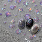 Fantasy Fireworks Nail Art Stickers Adhesive Embossed Fireworks Sticker Decals 