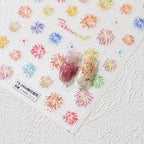 Fireworks Nail Art Stickers Adhesive Embossed Sticker Decals For Christmas New Year TS3463