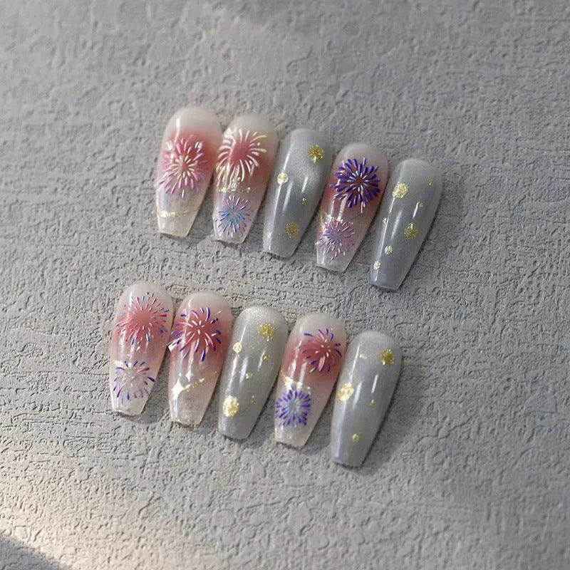 Fireworks Nail Art Stickers Sparks Firework Adhesive Sticker Nail Decals For New Year TS3467