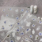 Floral Butterfly Nail Art Stickers 5D Flowers Beads Adhesive Slider Sticker Decals TS3300