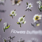 Floral Nail Art Stickers Adhesive Butterfly Flower 3D Adhesive Sticker Decals TS302