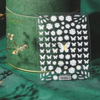 Floral Nail Art Stickers Adhesive Butterfly Flower Sticker Decals TS134