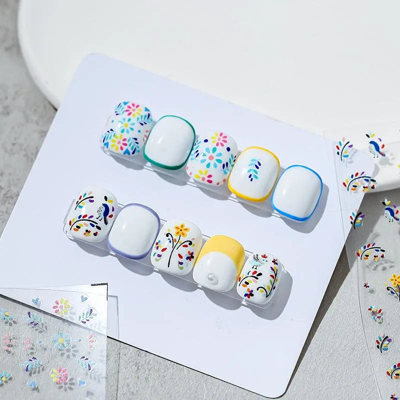 Floral Nail Art Stickers Adhesive Flower Vines Sticker Decals KX206