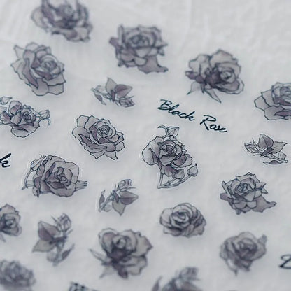 Floral Nail Art Stickers Adhesive Ink Flower Sticker Decals 