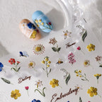 Floral Nail Art Stickers Adhesive Slider Dried Flower Leaf Sticker Decals TS3581