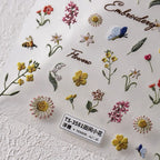 Floral Nail Art Stickers Adhesive Slider Dried Flower Leaf Sticker Decals TS3581