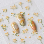 Floral Nail Art Stickers Adhesive Slider Yellow Blue Rose Sticker Decals TS3651