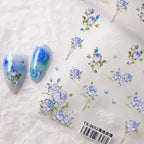 Floral Nail Art Stickers Adhesive Slider Yellow Blue Rose Sticker Decals TS3651