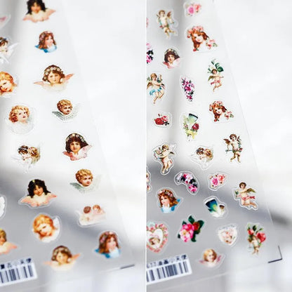 Floral Nail Art Stickers Adhesives Vintage Angel Sticker Decals 