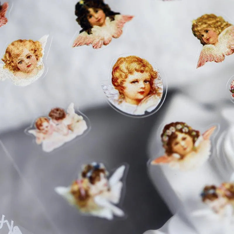 Floral Nail Art Stickers Adhesives Vintage Angel Sticker Decals 