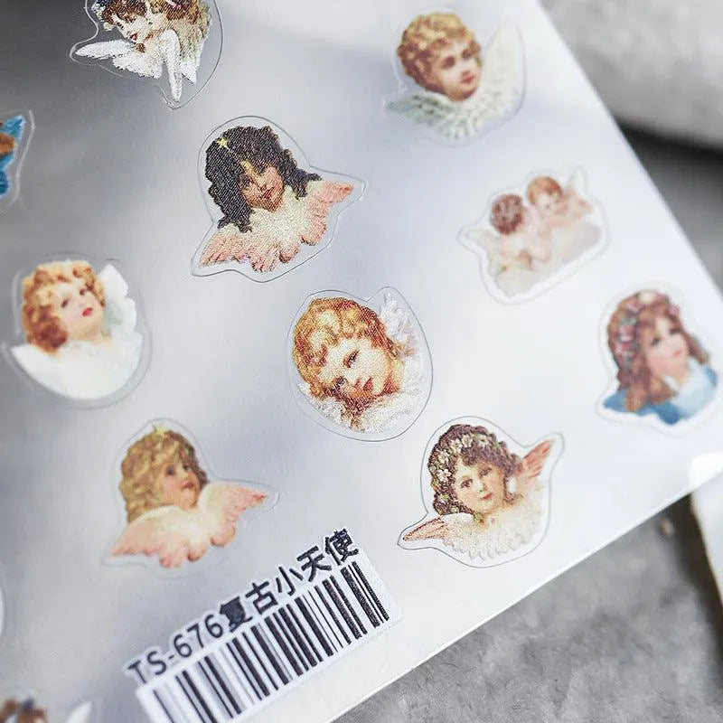 Floral Nail Art Stickers Adhesives Vintage Angel Sticker Decals 