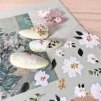 Floral Nail Art Stickers White Flower Adhesive Sticker Nail Decals FS023