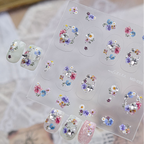 Floral Rhinestone Nail Stickers – Pre-Arranged Self-Adhesive Nail Gems MD035