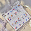 Floral Rhinestone Nail Stickers – Pre-Arranged Self-Adhesive Nail Gems MD035