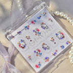 Floral Rhinestone Nail Stickers – Pre-Arranged Self-Adhesive Nail Gems MD035