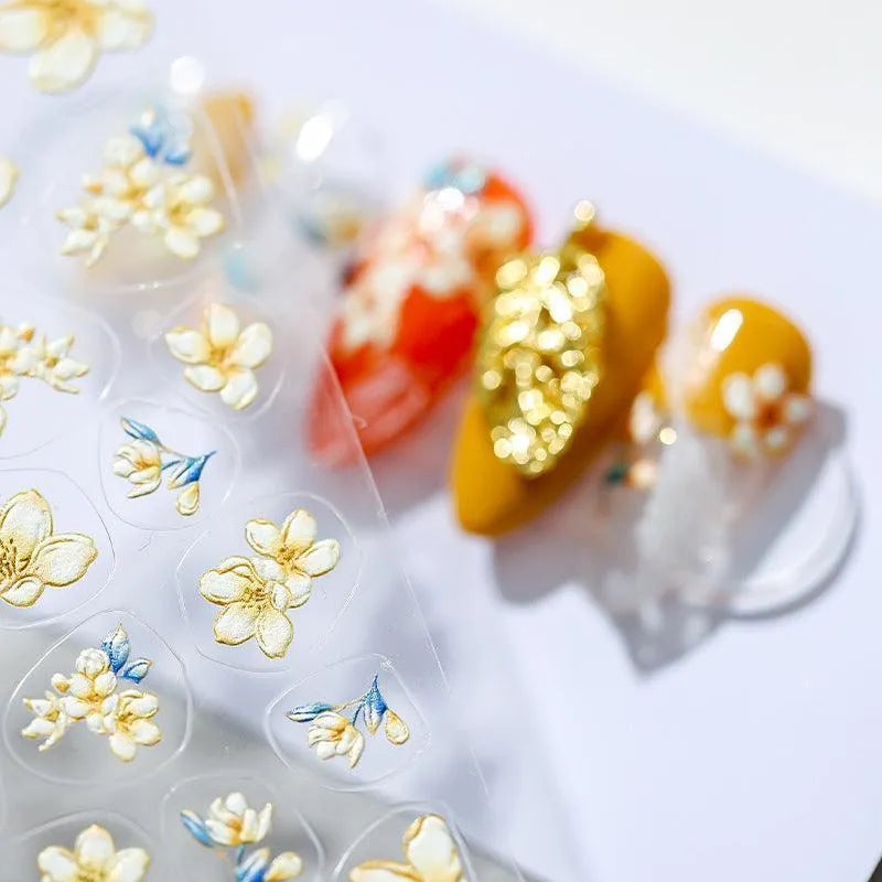 Flower Leaf Nail Art Stickers Floral Adhesive Sticker Decals TS1175