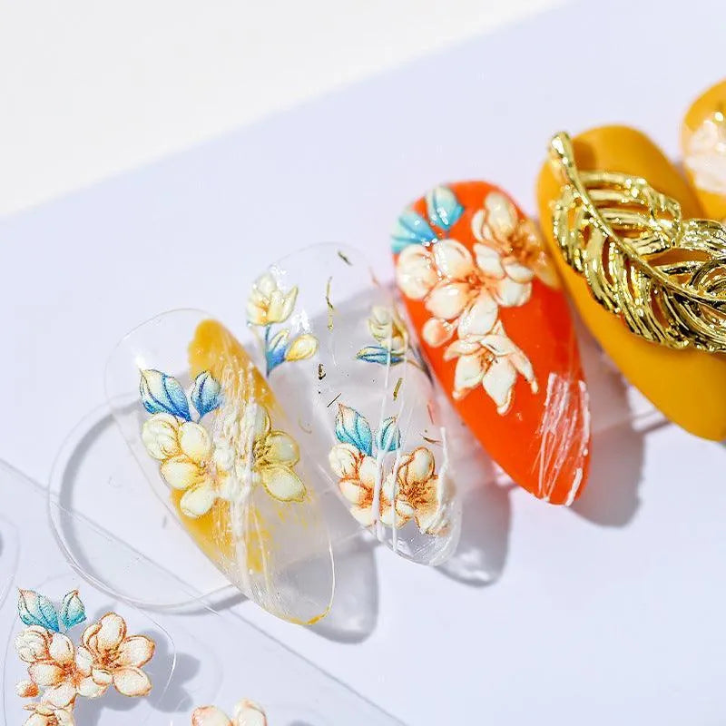 Flower Leaf Nail Art Stickers Floral Adhesive Sticker Decals TS1175