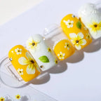 Flower Nail Art Stickers Adhesive Embossed Plumeria Sticker Decals KX241