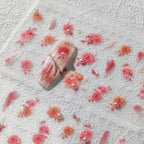 Flower Nail Art Stickers Adhesive Rose with Beads Sticker Decals TL120