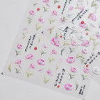 Flower Plum Nail Art Stickers Corn Poppy Adhesive Embossed Sticker Decals 