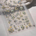 Flower Tree Nail Art Stickers Adhesive Embossed Osmanthus Flower Sticker Decals 