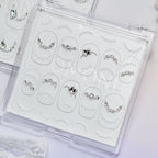French Lace Pearl Rhinestone Nail Stickers – Pre-Arranged Self-Adhesive Nail Gems MD028