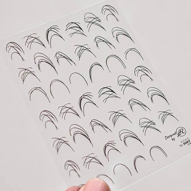 French Line Nail Art Stickers - Chic Abstract Metallic Decals to3007