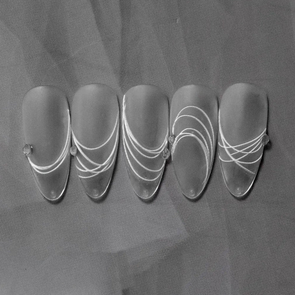 French Line Nail Art Stickers - Chic Abstract Metallic Decals to3007