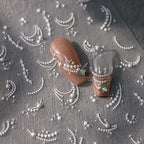 French Nail Art Stickers Adhesive Slider White Pearl Lace Sticker Decals TL121
