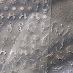 French Nail Art Stickers Adhesive Slider White Pearl Lace Sticker Decals TL121