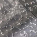 French Nail Art Stickers Adhesive Slider White Pearl Lace Sticker Decals TL121