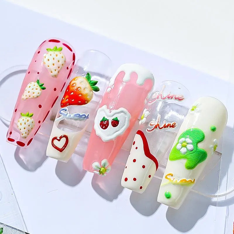 Fruit Nail Art Stickers Adhesive Strawberry Sticker Decals TS1216