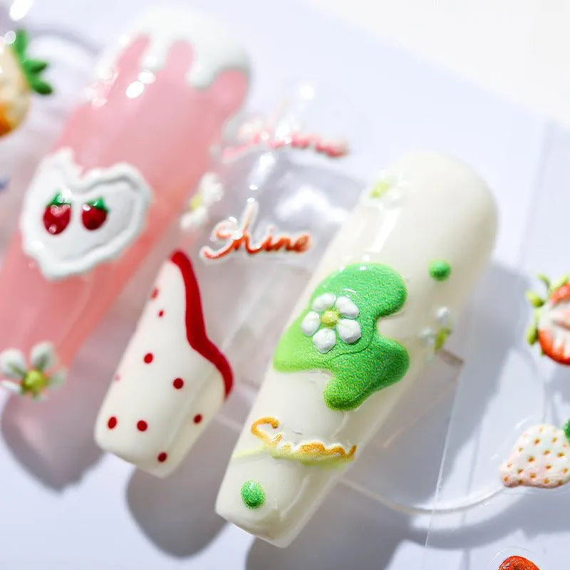 Fruit Nail Art Stickers Adhesive Strawberry Sticker Decals TS1216