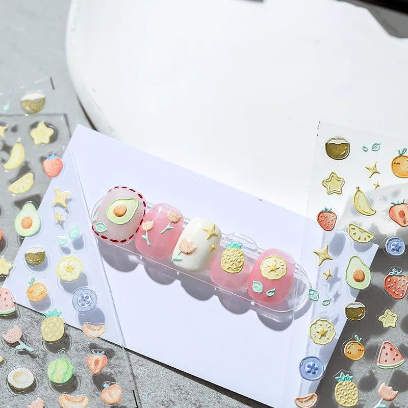 Fruit Slices Nail Art Stickers Adhesive Slider Fruits Sticker Decals MN023