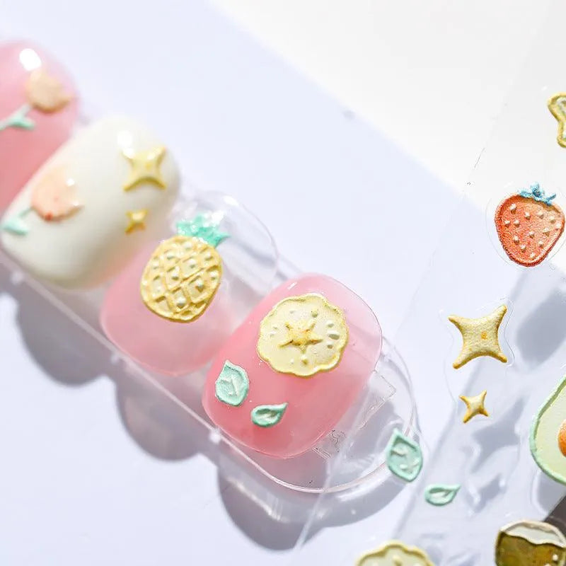 Fruit Slices Nail Art Stickers Adhesive Slider Fruits Sticker Decals MN023