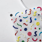 Funky 5D Abstract Nail Stickers Colorful Swirl Doodle Sticker Decals TS2580