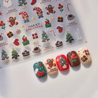 Ginger Bread Man Nail Art Stickers Adhesive Christmas Embossed Sticker Decals to4706