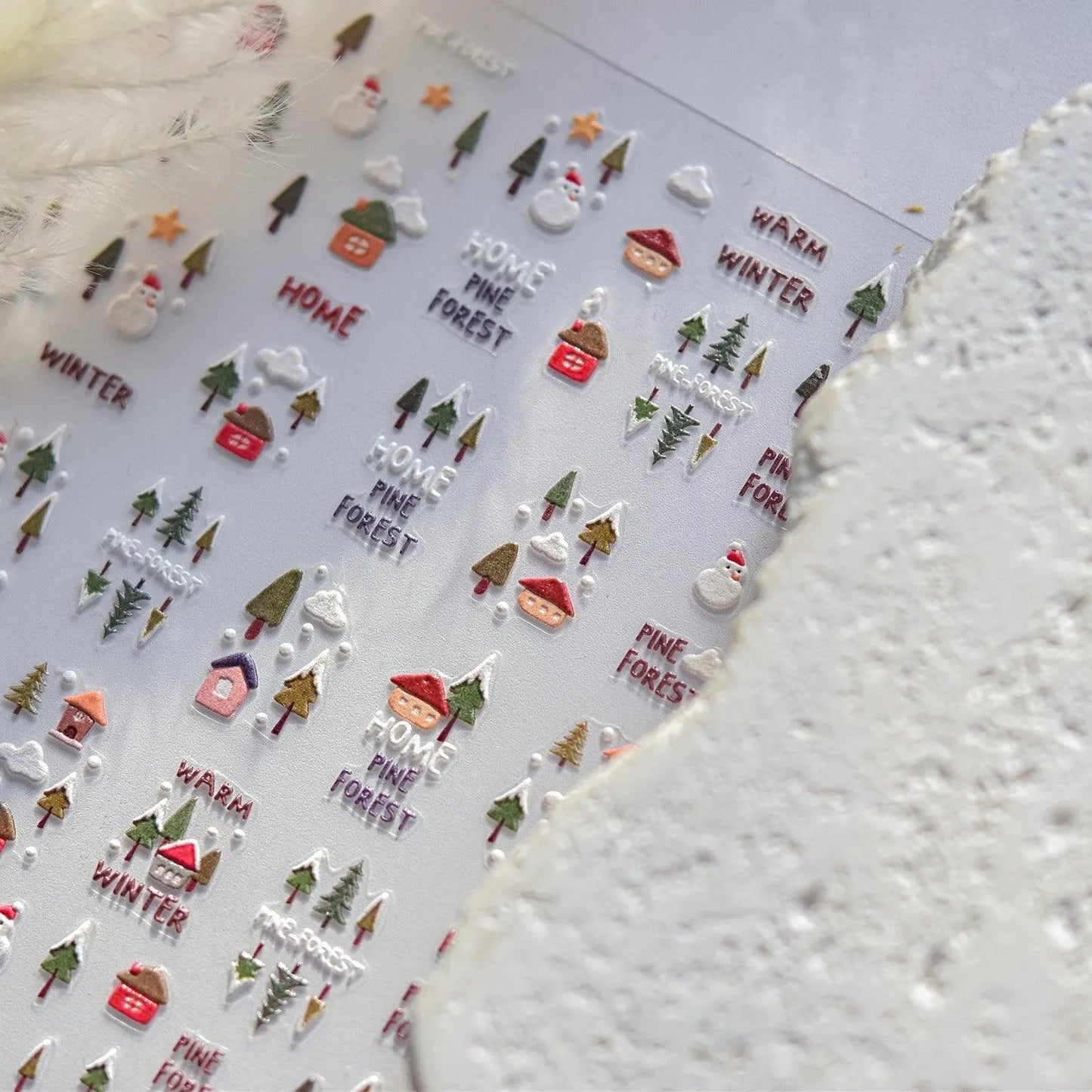 Ginger Bread Man Nail Art Stickers Adhesive Christmas Embossed Sticker Decals to4706