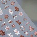 Ginger Man Nail Art Stickers Adhesive Embossed Christmas Deer Bells Sticker Decals 