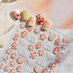 Gingerbread Man Nail Art Stickers Adhesive Embossed Xmas Tree Sticker Decals 