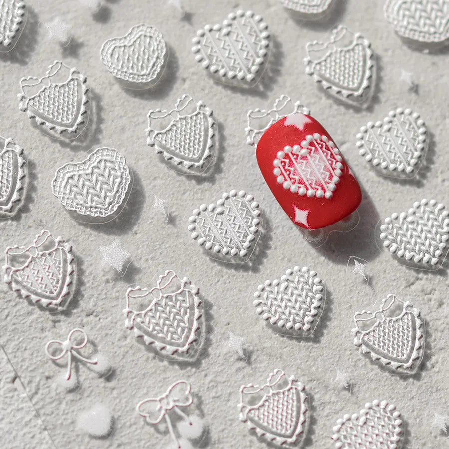 Gingerbread Nail Art Stickers Adhesive Embossed Christmas Snowman Sticker Decals to3556