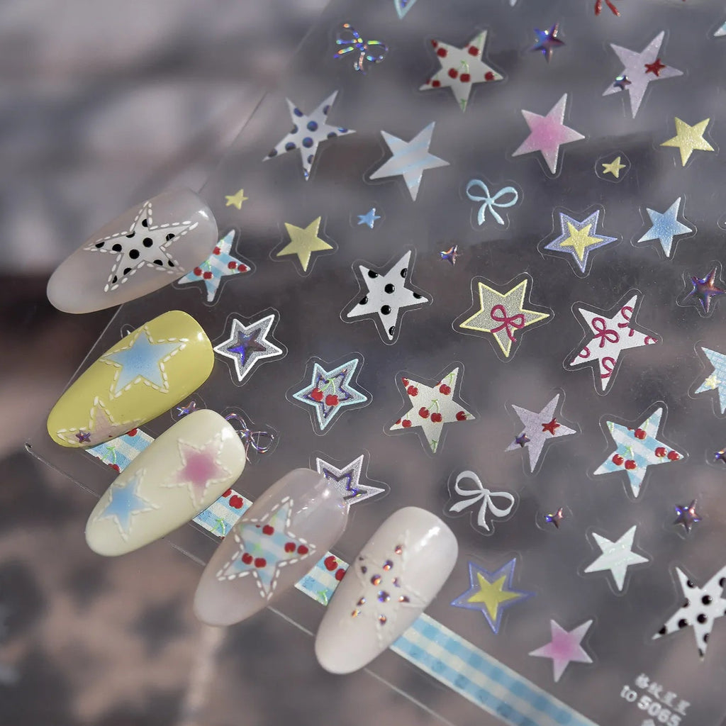 Gingham 5D Nail Stickers | Pop Star & Cherry Nail Art